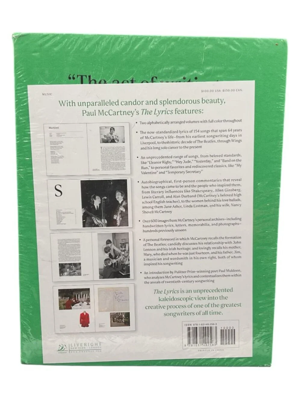 New The Lyrics 1956 to the Present by Paul McCartney 2021, Hardcover Sealed
